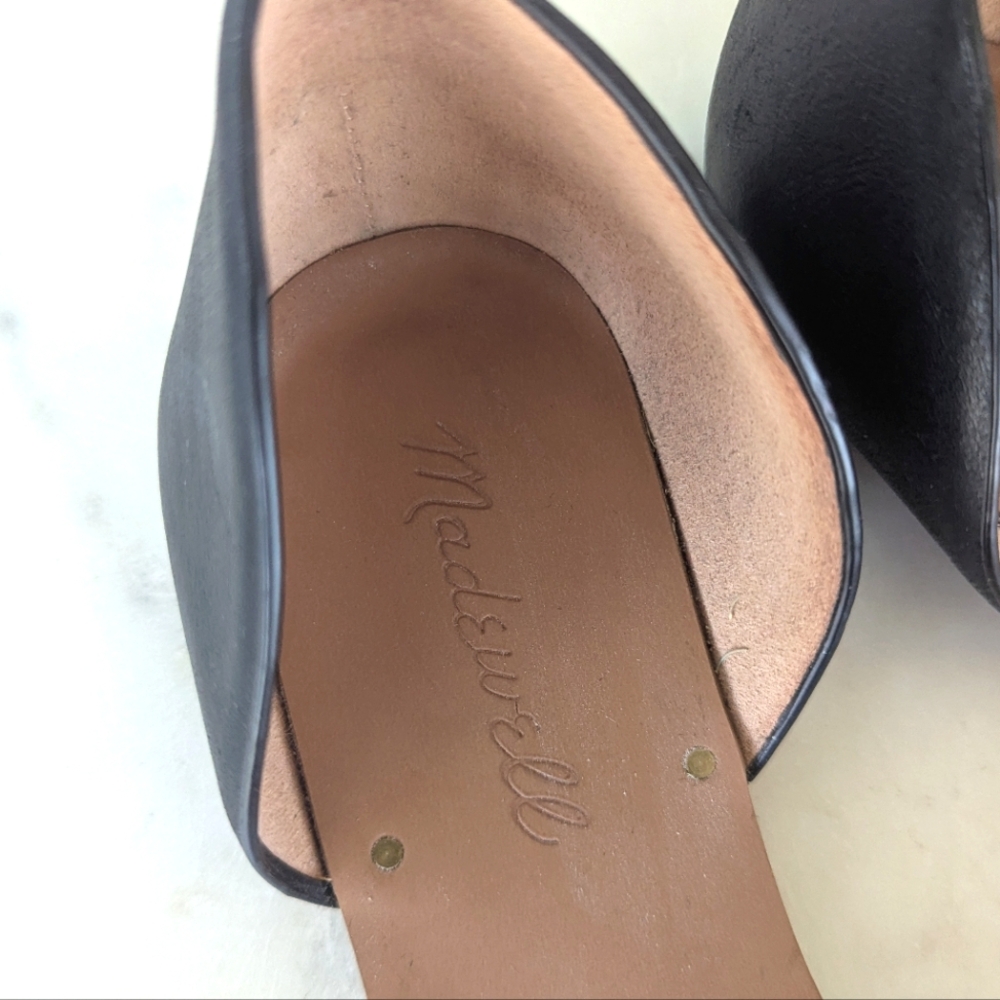 Madewell Thea Geometric Printed Calf Hair Leather Open Toe Flats - Picture 4 of 11
